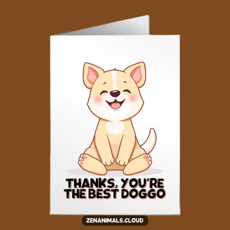 Free Printable Dog Thank You Card: Funny Zen Wagging Downloadable Gift
