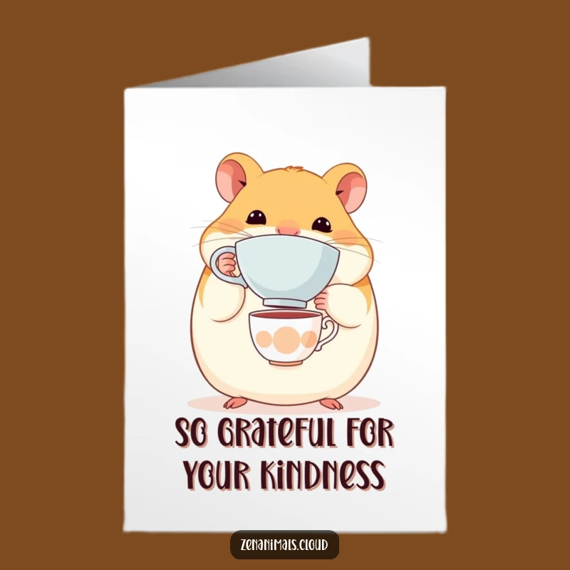 Free Printable Funny Hamster Thank You Card - Adorable Teacup Balance Downloadable!