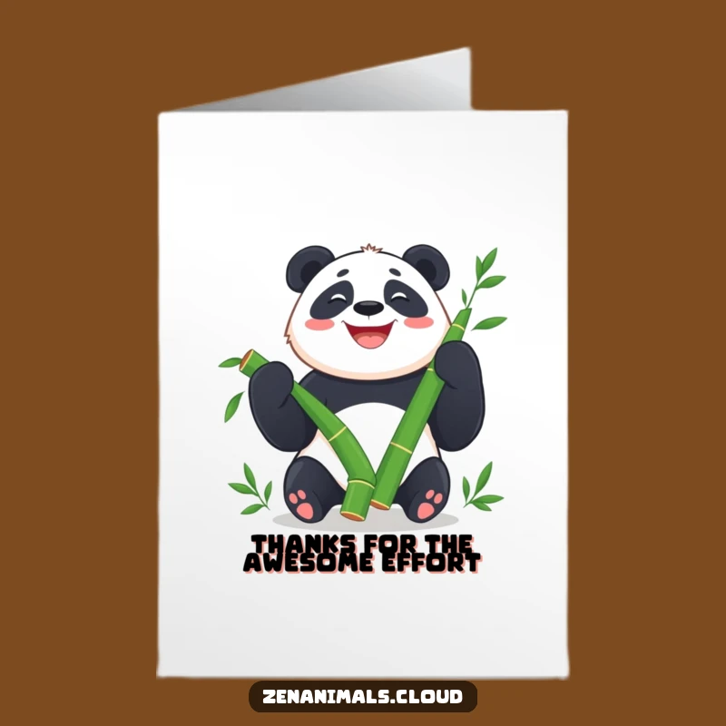 Free Printable Funny Panda Thank You Card: Bamboo Juggler Gratitude Downloadable