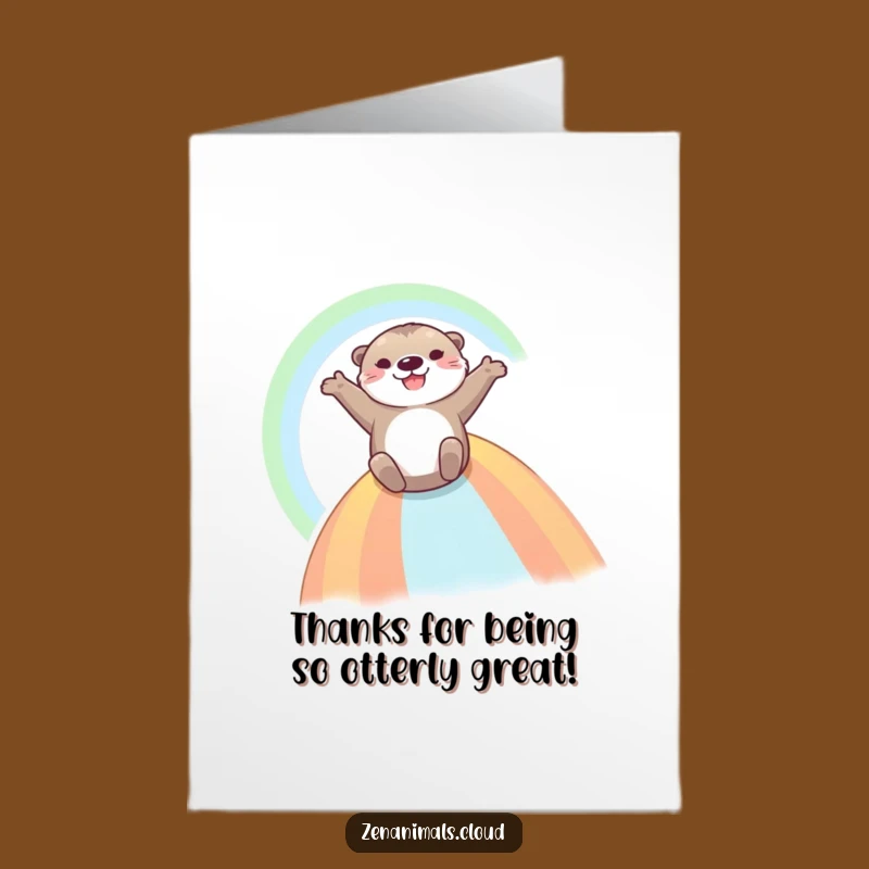 Free Printable Otter Rainbow Thank You Card: Whimsical Downloadable Gift for Gratitude!