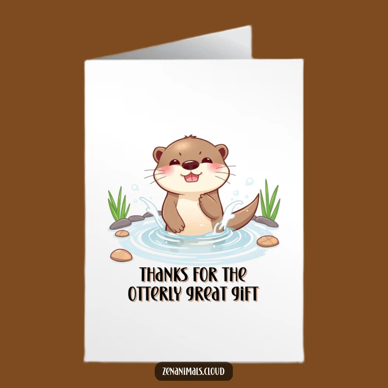 Free Printable Otter Thank You Card: Splashy Gratitude, Watery Downloadable Thanks