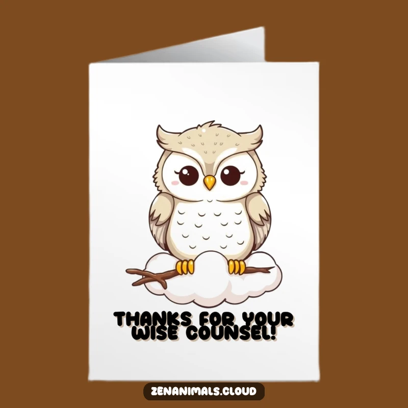Free Printable Owl Thank You Card: Serene Gratitude Downloadable