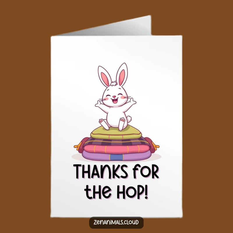 Free Printable Thank You Card: Bouncy Bunny - Fun Downloadable Gratitude