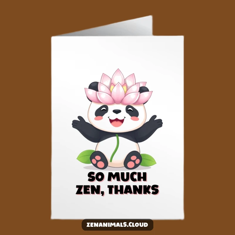 Free Printable Thank You Card: Panda Lotus Balance - Calm Downloadable Gift