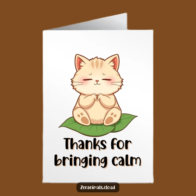 Free Printable Thank You Card: Meditating Cat - Printable Calm!