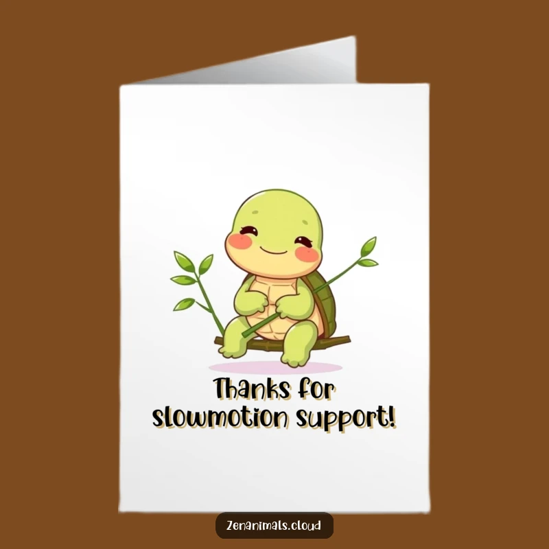 Free Printable Turtle Thank You Card: Bamboo Thanks Downloadable