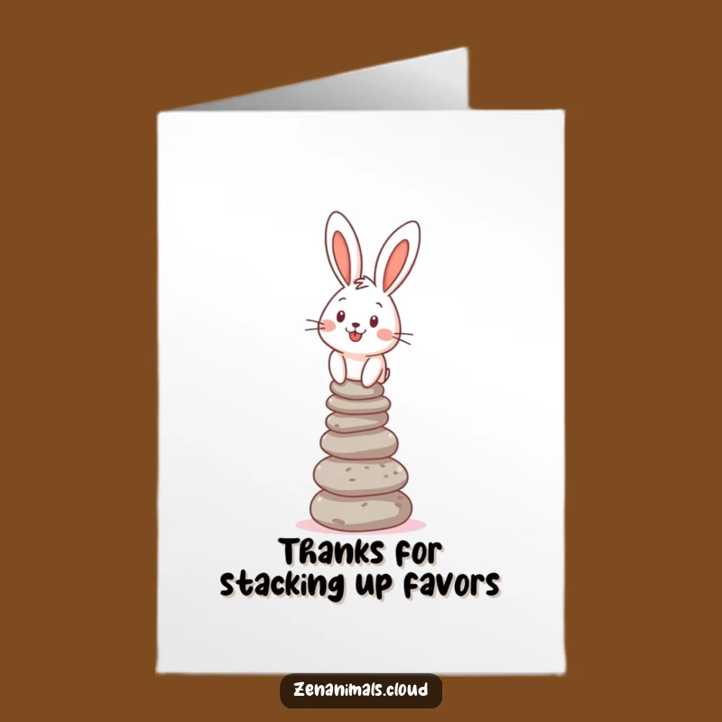 Free Printable Thank You Bunny Card: Pebble Balance Downloadable for Grateful Appreciation