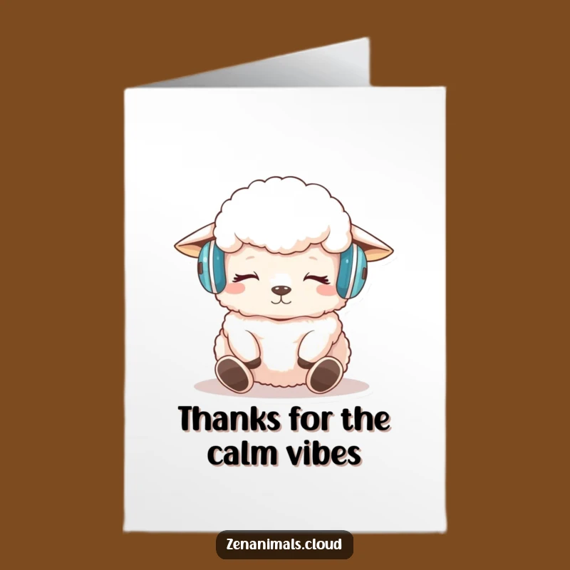 Free Printable Thank You Card: Sheep's Peaceful Thanks - Gentle Downloadable