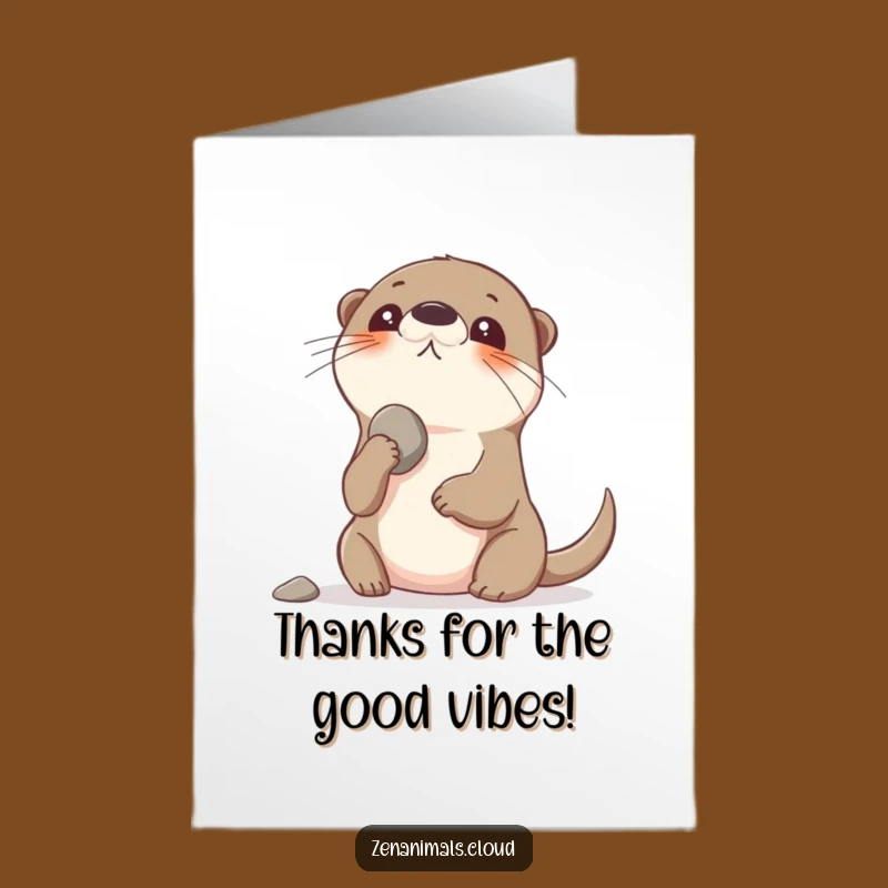 Free Printable Thank You Card: Otter Pebble Trick, Sweet Downloadable Gift