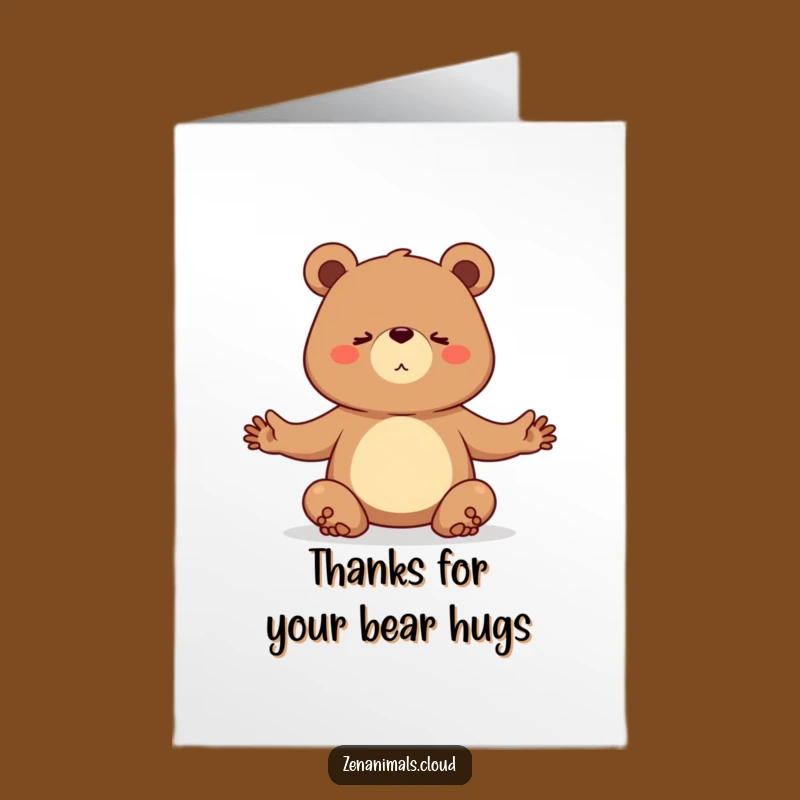 Free Printable Thank You Card: Yoga Bear Pose - Gratitude!