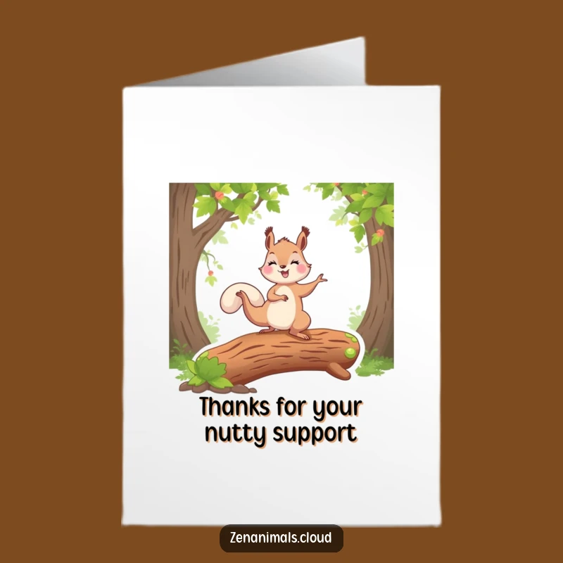 Free Printable Squirrel Yoga Thank You Card: Balanced Gratitude, Downloadable Zen