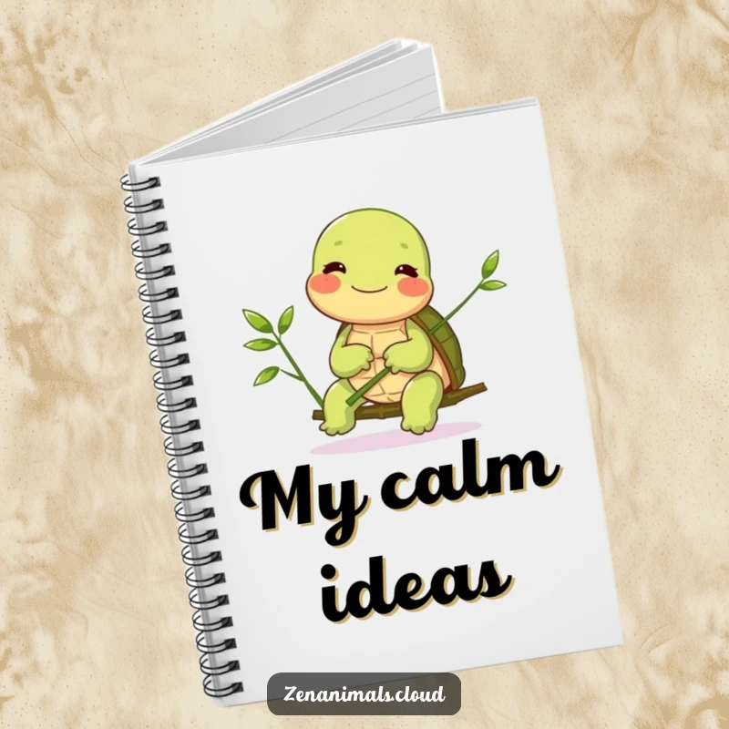 Funny Turtle Notebook: A giggling turtle balances bamboo, perfect for jotting down notes with a dash of slow, steady humor and charm.