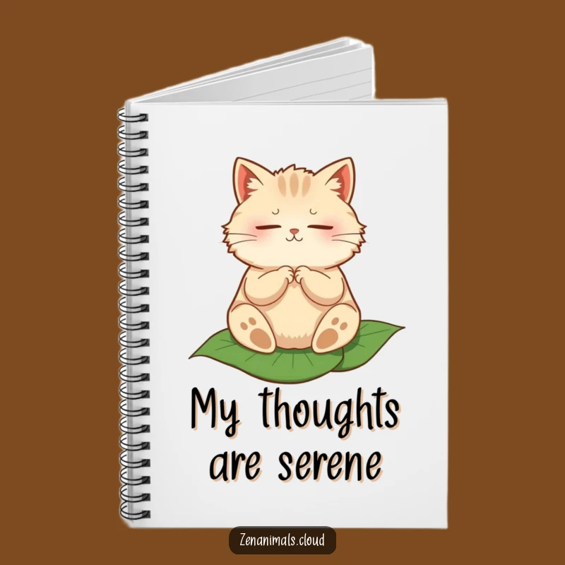 Funny Zen Cat Meditation Notebook - Peaceful Journal for Calm Thoughts