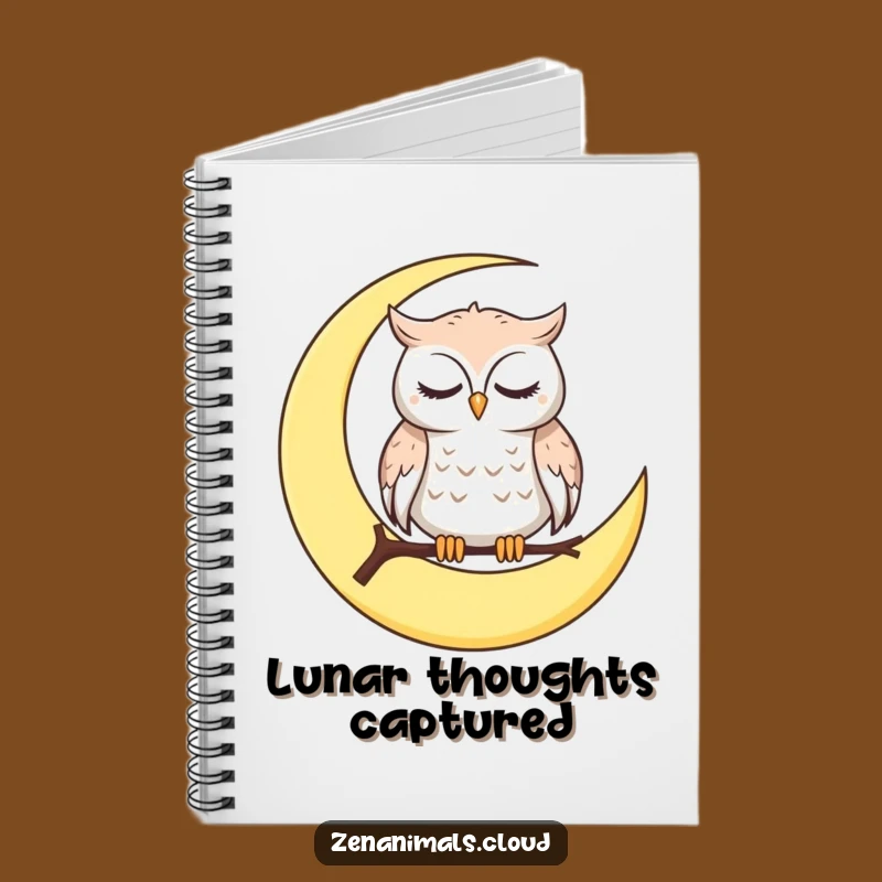 Funny Owl Moon Notebook: Jot Down Thoughts Calmly, A Great Funny Gift