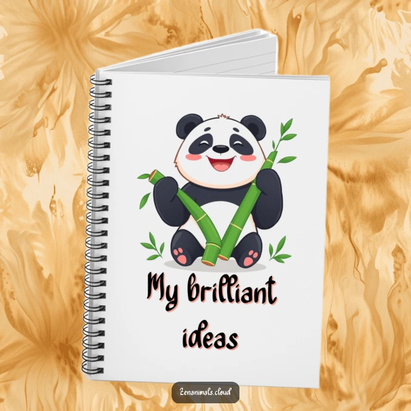 Funny Panda Notebook: Happy panda juggling bamboo shoots with a wide grin, a humorous journal.