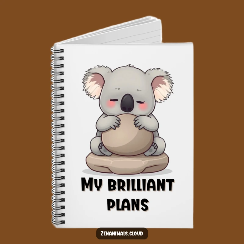Funny Koala Notebook: Calm Hugging Meditation Stone Journal, Perfect Gift