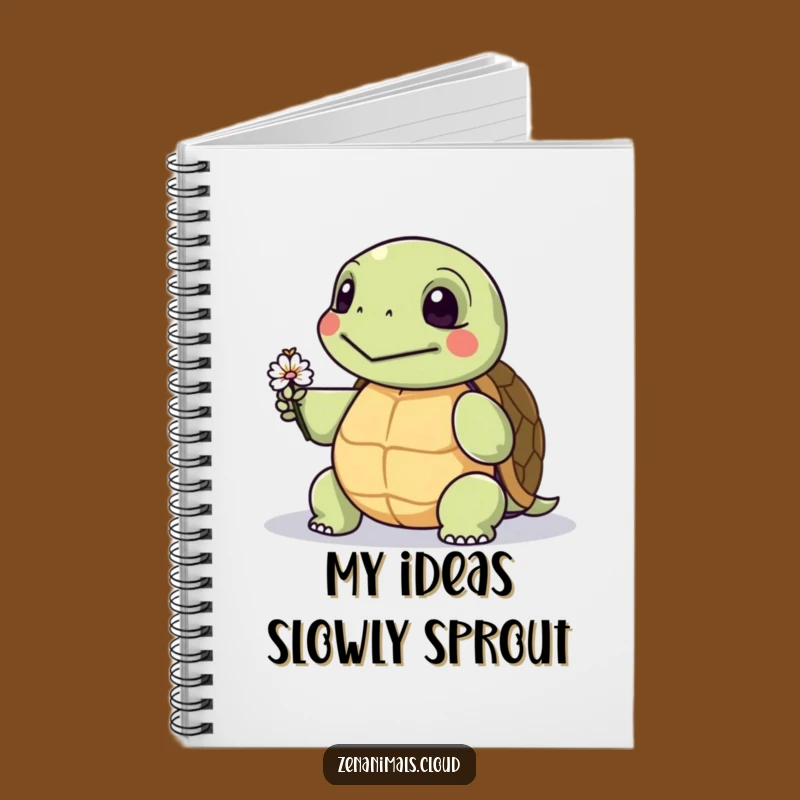 Funny Wise Turtle Notebook: Jot Down Thoughts with a Tiny Flower, Funny Gift!