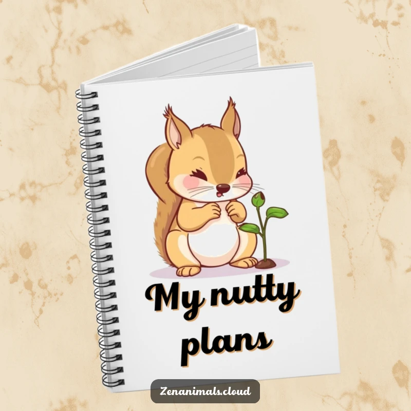 Funny Squirrel Notebook: A lined notebook with a cover showing a curious squirrel examining a tiny sprout, for journaling nature's wonders.