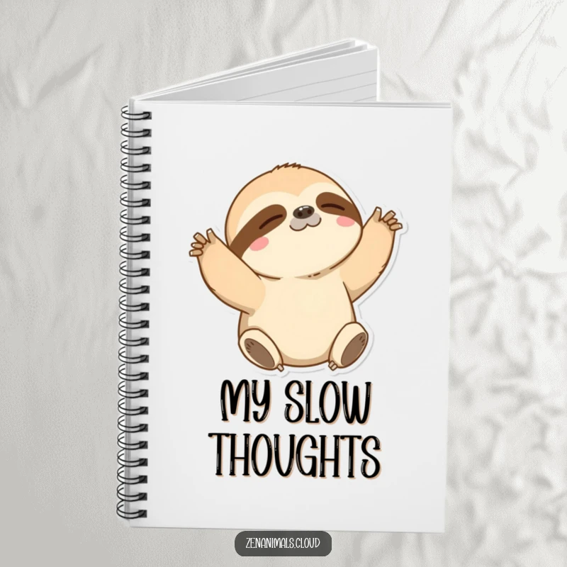 Funny Sloth Notebook: A lined notebook with a cover showing a sloth slowly stretching its arms, for journaling and relaxed thoughts.