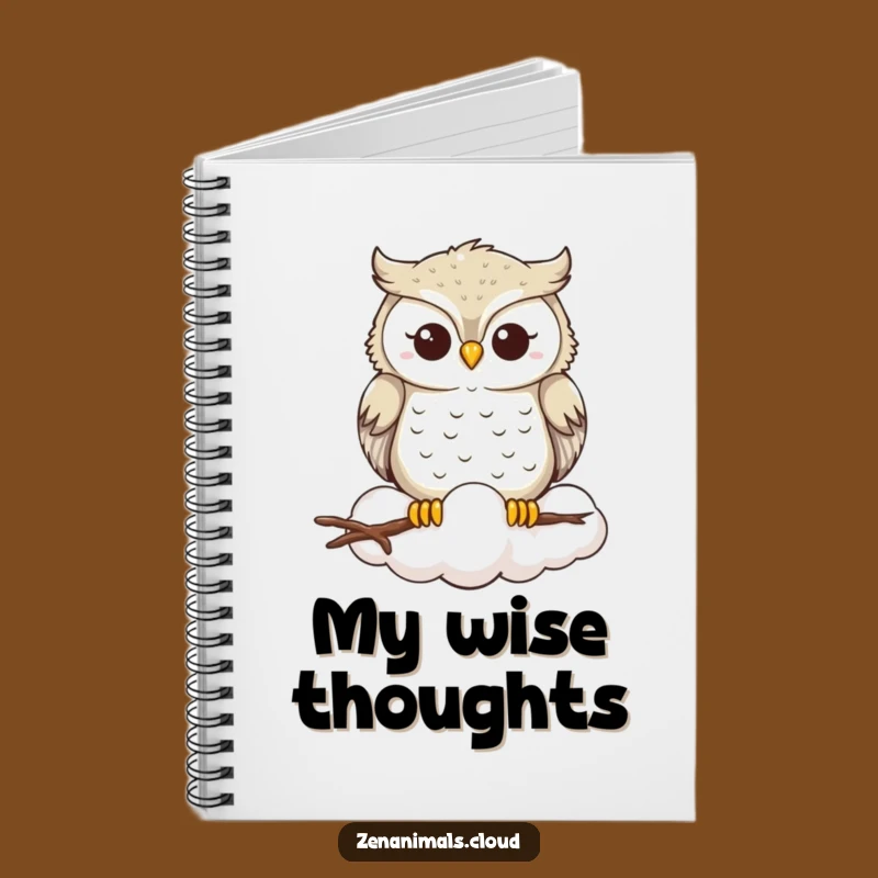 Funny Owl Cloud Notebook: Jot Down Thoughts with Serene Wisdom