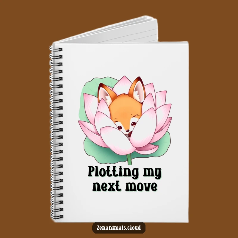 Funny Curious Fox Lotus Notebook: Mystical Journal for Intriguing Thoughts, Great Gift