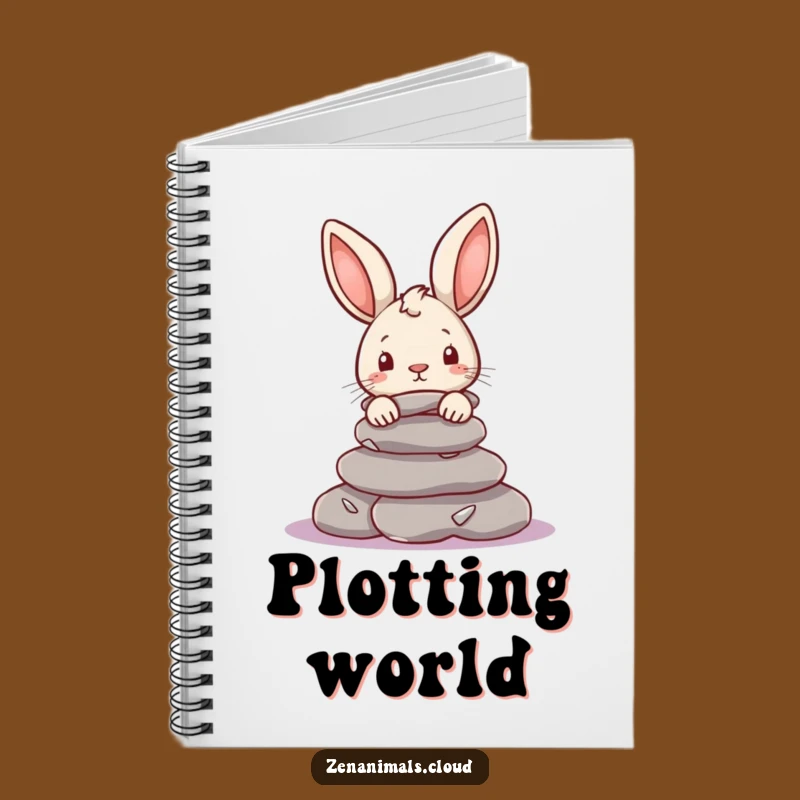Funny Rabbit Notebook: Jot Down Ideas with Peeking Bunny on River Stones, Perfect Funny Gift