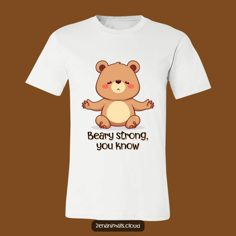 Funny Yogi Bear T-Shirt - Determined Yoga Pose Feline Shirt