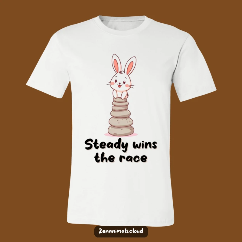 Funny Bunny Balance T-Shirt: Cheerful Pebble Stacker Tee, Hilarious Gift