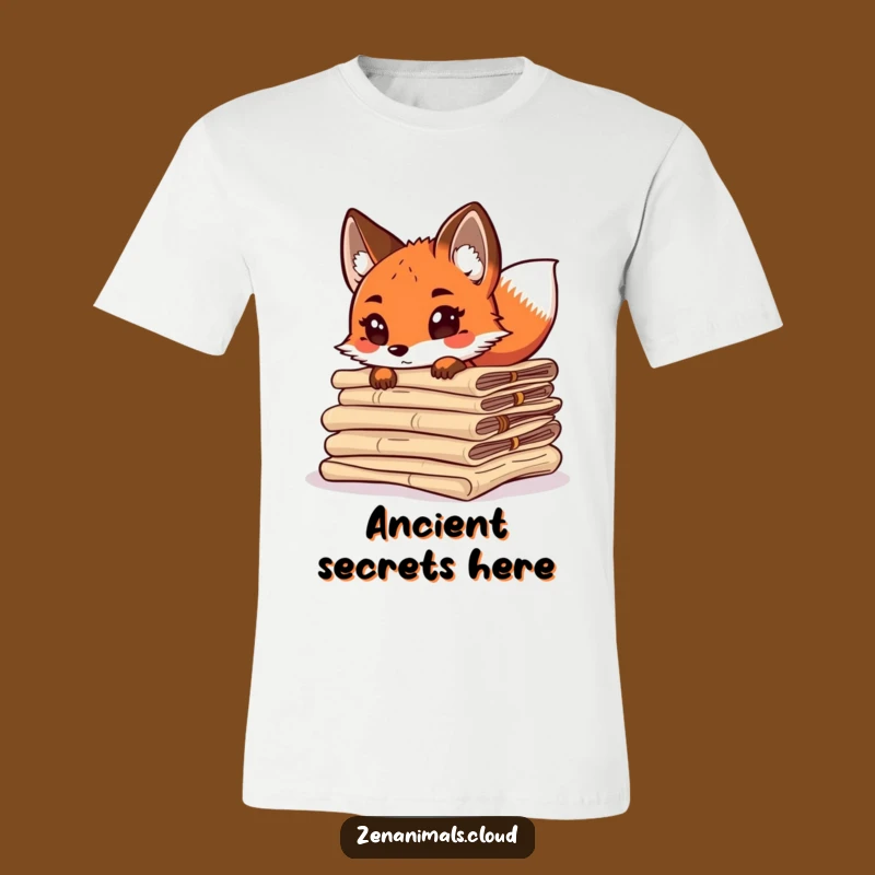 Funny Curious Fox T-Shirt - Adorable Scrolling Fox Tail Wagging Tee