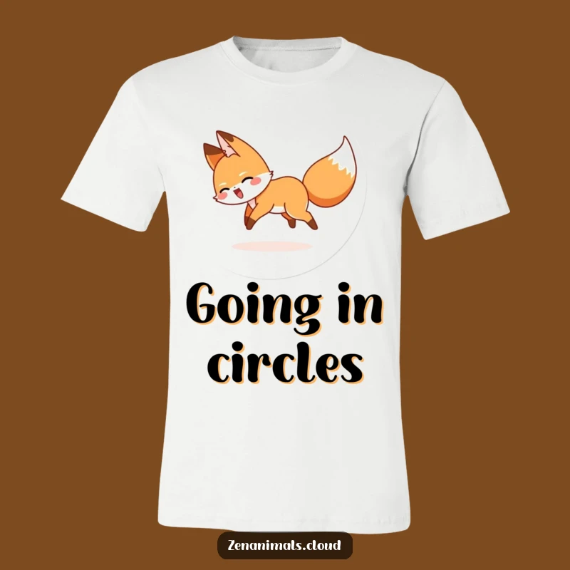 Funny Giggling Fox Tail Chase T-Shirt - Comical Animal Tee, Great Funny Gift Top