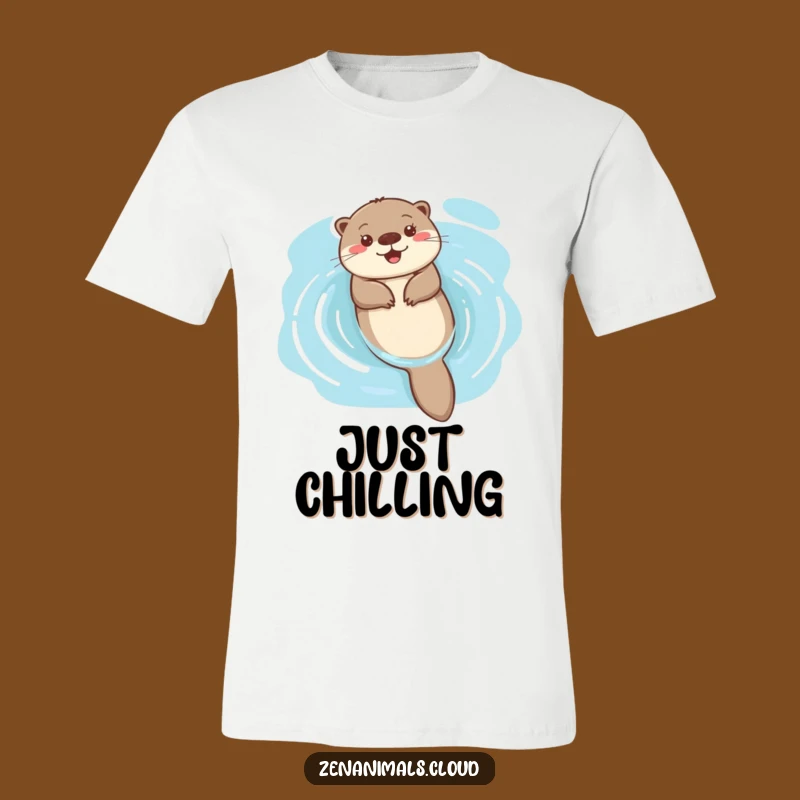 Funny Happy Otter Floaty T-Shirt: Serene Water Fun Tee, Ideal Funny Gift
