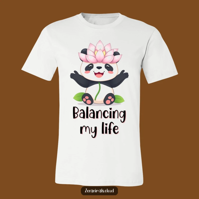 Funny Panda Lotus T-Shirt: Joyful Balance Tee for Whimsical and Zen Moments