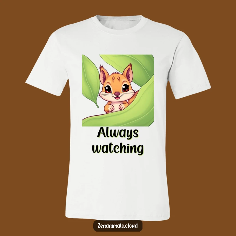 Funny Squirrel T-Shirt, Curious Peeker Design, Perfect Humorous Tee For Nature Enthusiasts