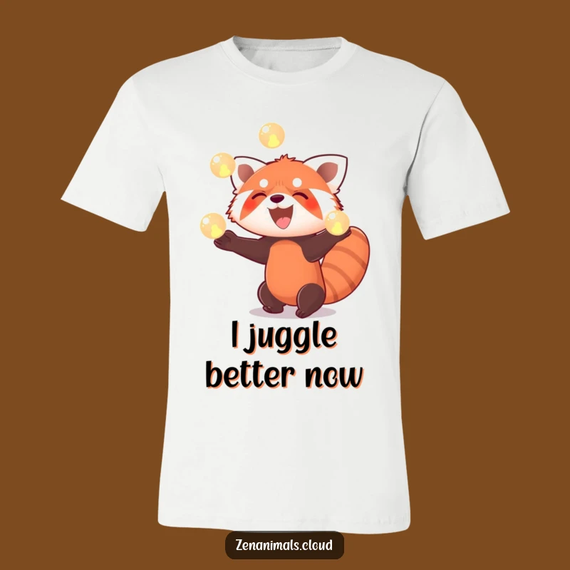 Funny Red Panda Juggling T-Shirt: Hilarious Orb Design Tee
