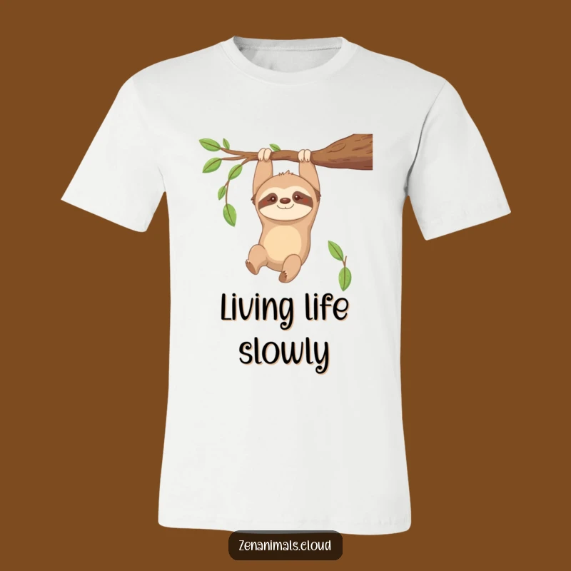 Funny Contented Sloth T-Shirt: Relaxed Vibe Design for Leisure Lovers