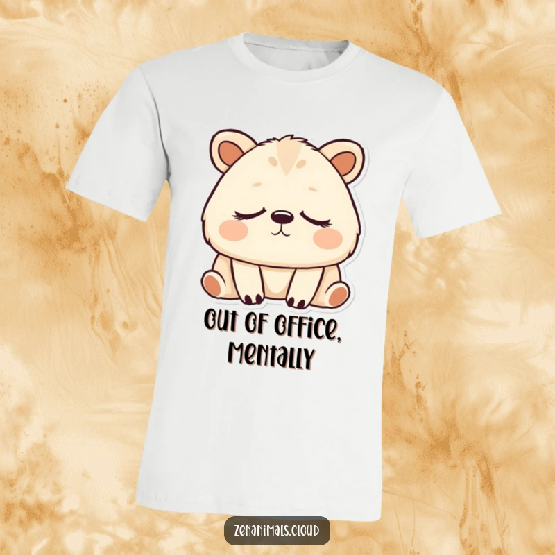 Funny animal with eyes closed, breathing deeply and peacefully, perfect for a funny t-shirt.
