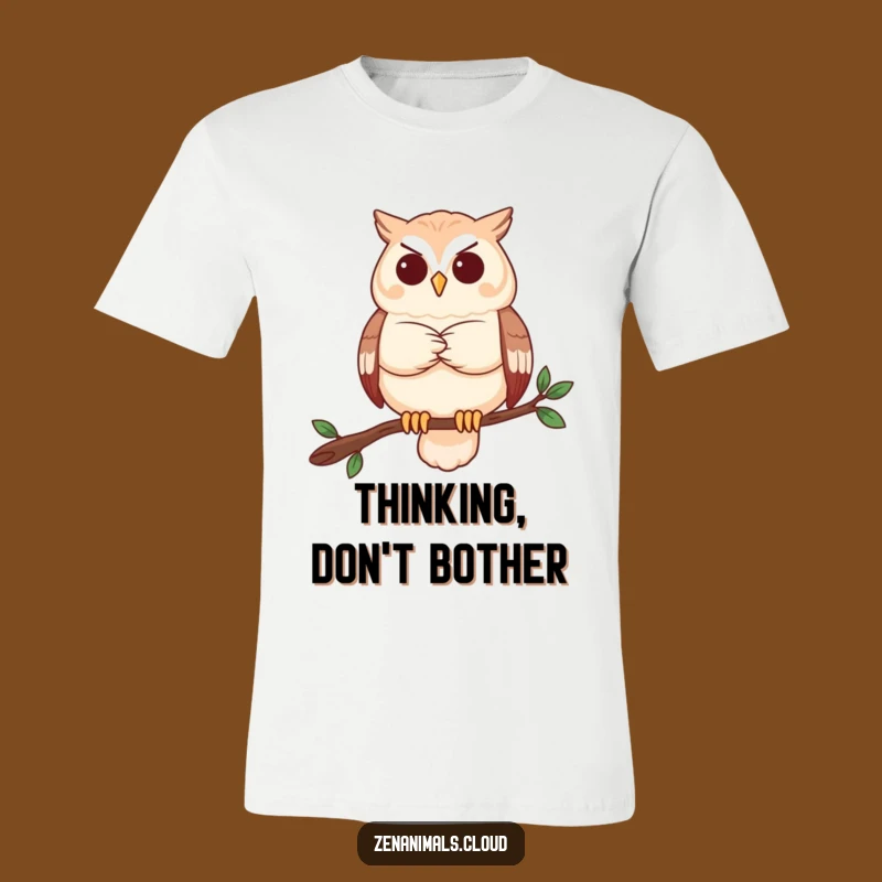 Funny Owl Contemplation T-Shirt: Wise Thinker Tee, Hilarious Intellectual Gift