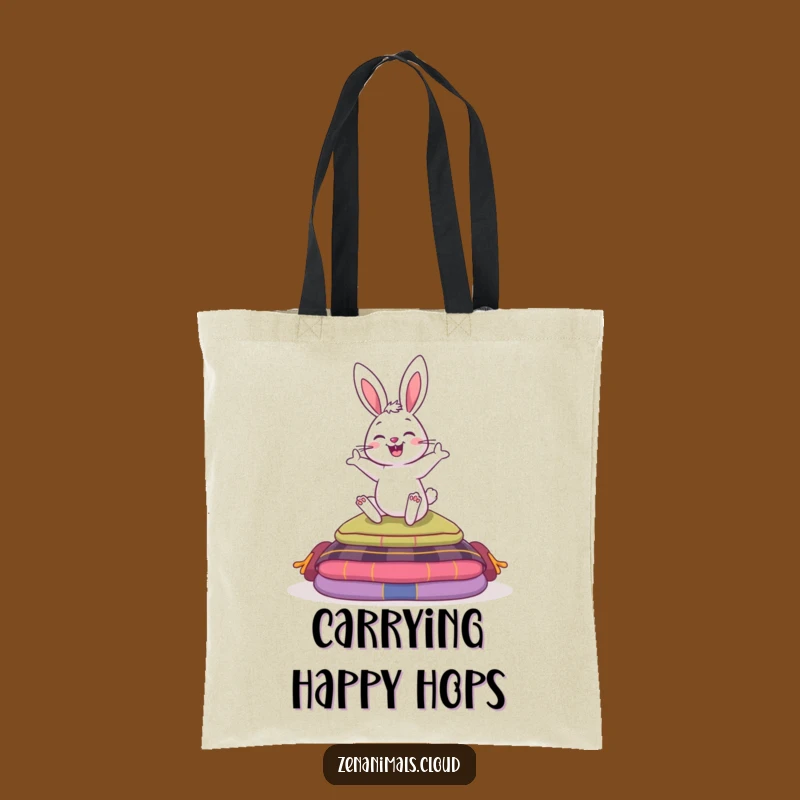 Funny Bouncy Bunny Meditation Tote Bag - Carry Your Zen Funny Gift