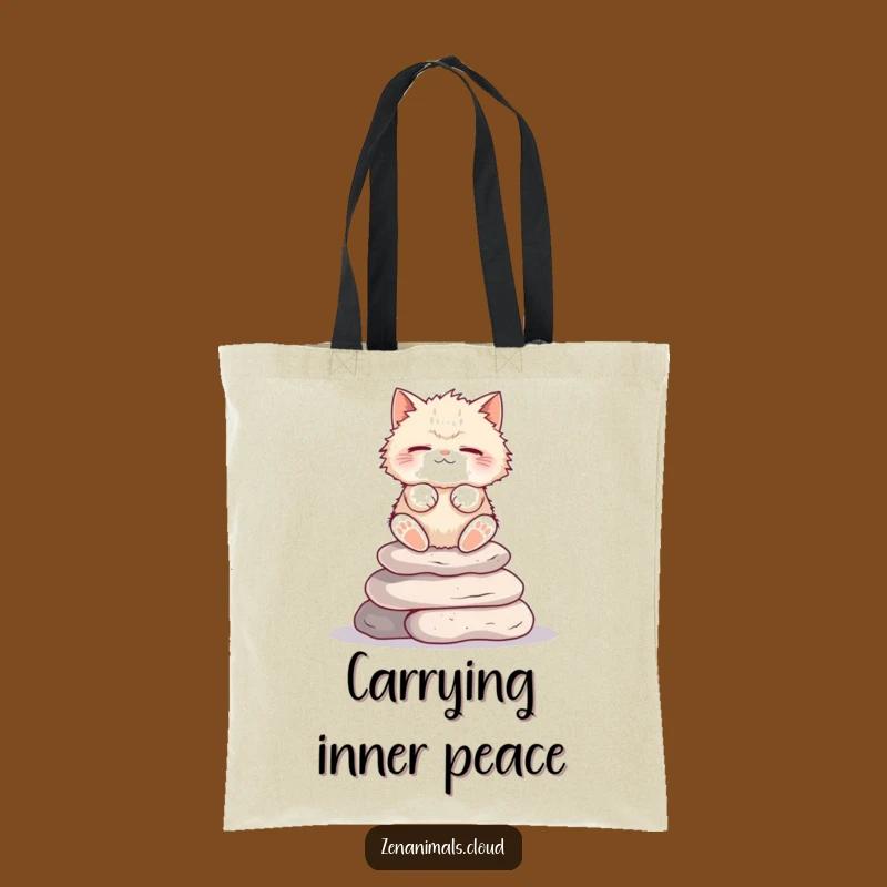 Funny Cat Meditation Tote Bag: Stylish & Humorous Bag for Feline Fans