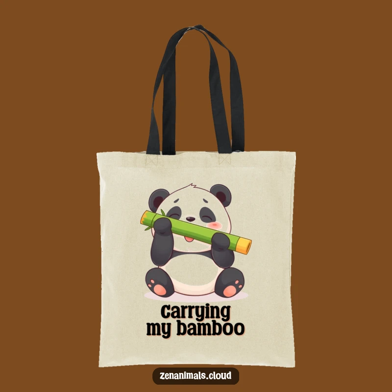 Funny Panda Bamboo Tote Bag: Hilarious Accessory for Animal Fans