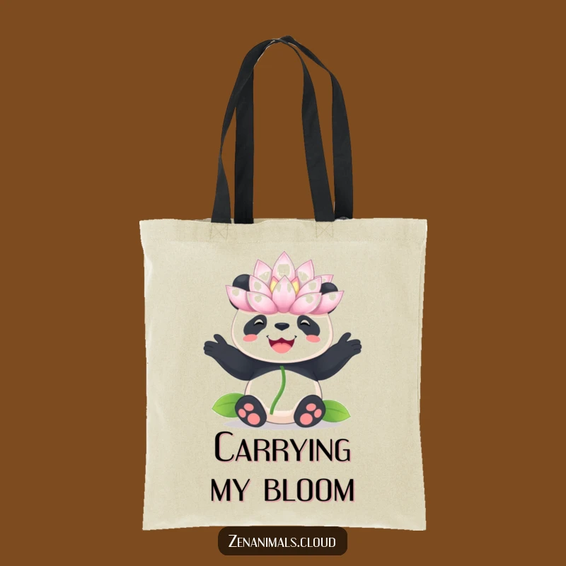 Funny Panda Lotus Tote Bag: Joyful Balance Carryall for Everyday Zen
