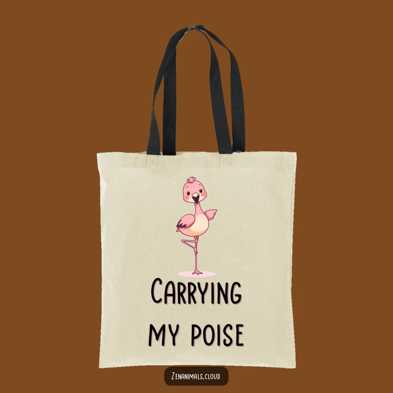 Funny Balancing Animal Flamingo Tote Bag - Stylish Playful Carry-All for Daily Fun
