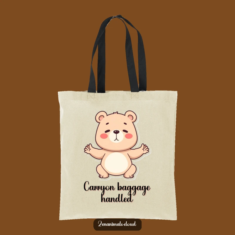 Funny Bear Yoga Tote Bag: Determined Yogi Design, Practical Humorous Gift