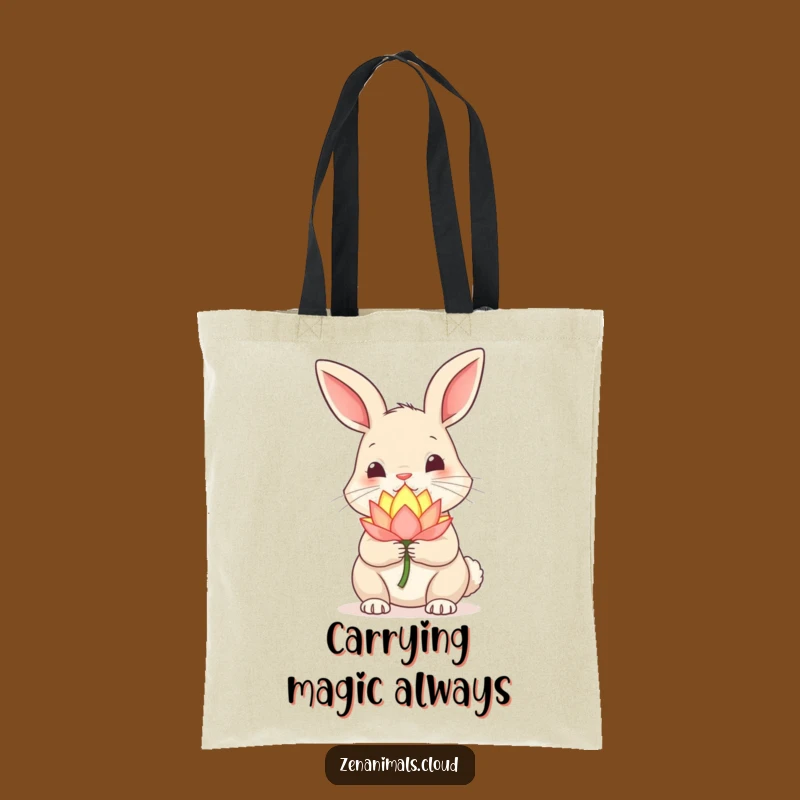 Funny Curious Rabbit Tote Bag: Carry Magic with Bamboo Style