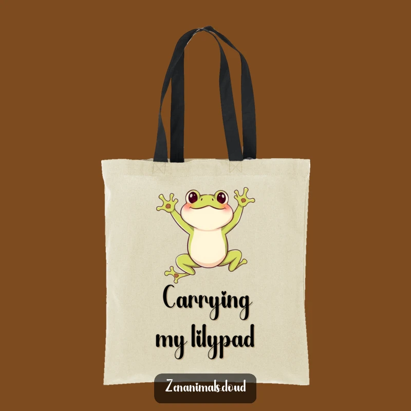 Funny Frog Leaping Tote Bag: Carry Your Enthusiasm with Amphibian Charm