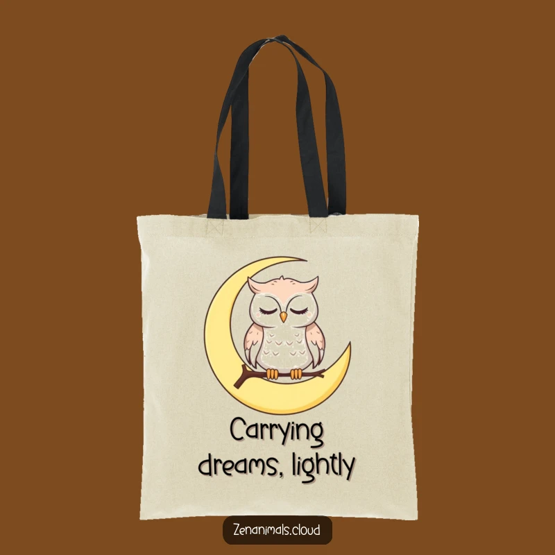 Funny Owl Moon Tote Bag: Carry Calmness & Humor, Great Funny Gift