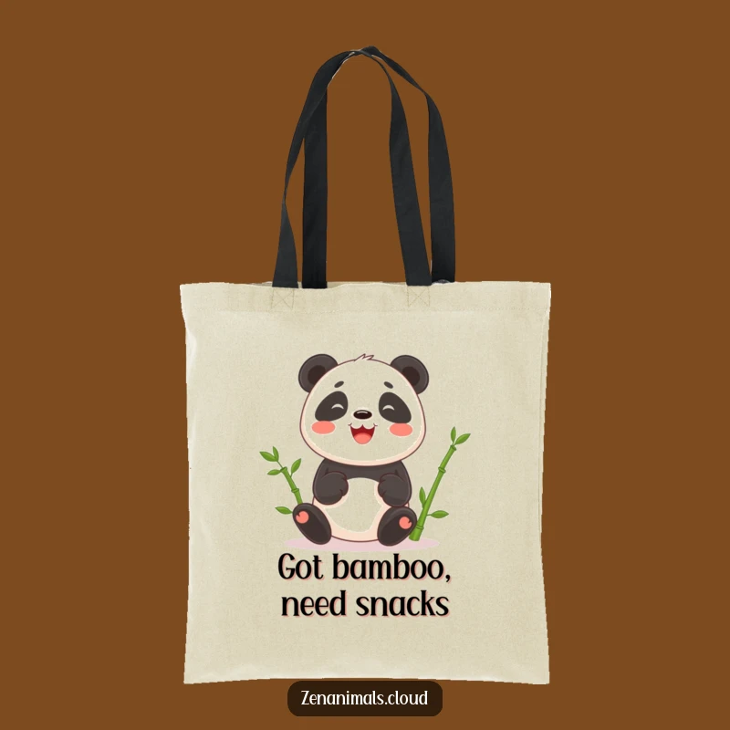 Funny Panda Juggling Bamboo Tote Bag: Carry Your Laughs in Style, Gift Idea!