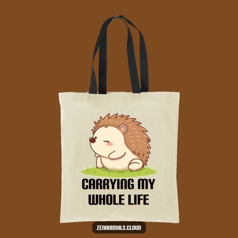 Funny Rolling Hedgehog Tote Bag: Carry Your Happiness, Cute Animal Gift!