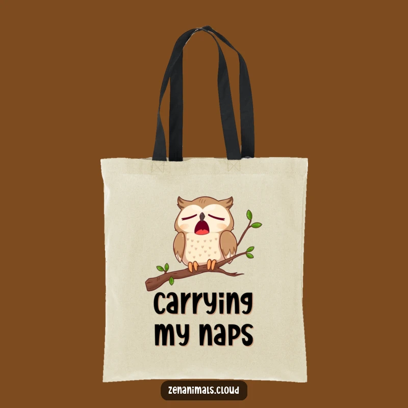 Funny Sleepy Owl Yawn Tote Bag - Carry Your Tiredness in Style, Comical Accessory, Funny Gift