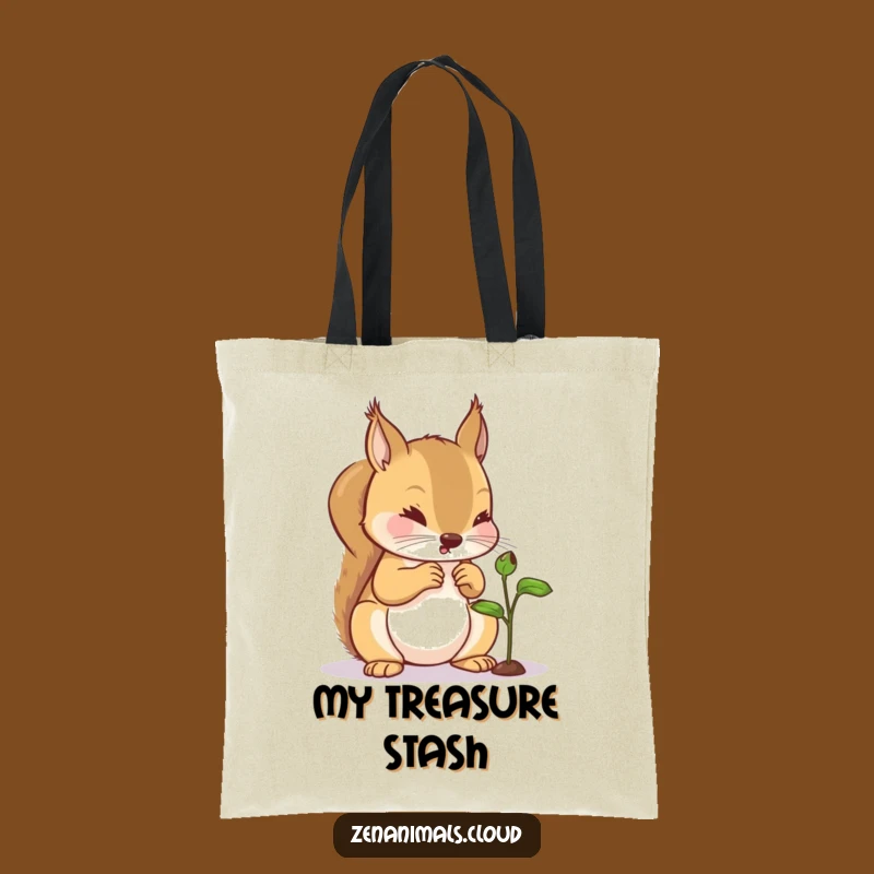 Funny Squirrel Sprout Tote Bag: Carry Your Discoveries with Nature's Charm